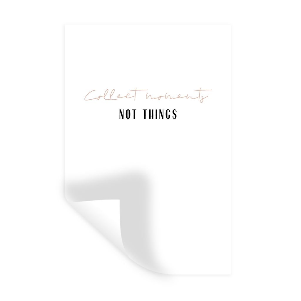 MuchoWow Wandtattoo Wandsticker Wandaufkleber Text - Momente sammeln, nicht Dinge - Zitate 80x120 cm Selbstklebend und Repositionierbar - Reposit...