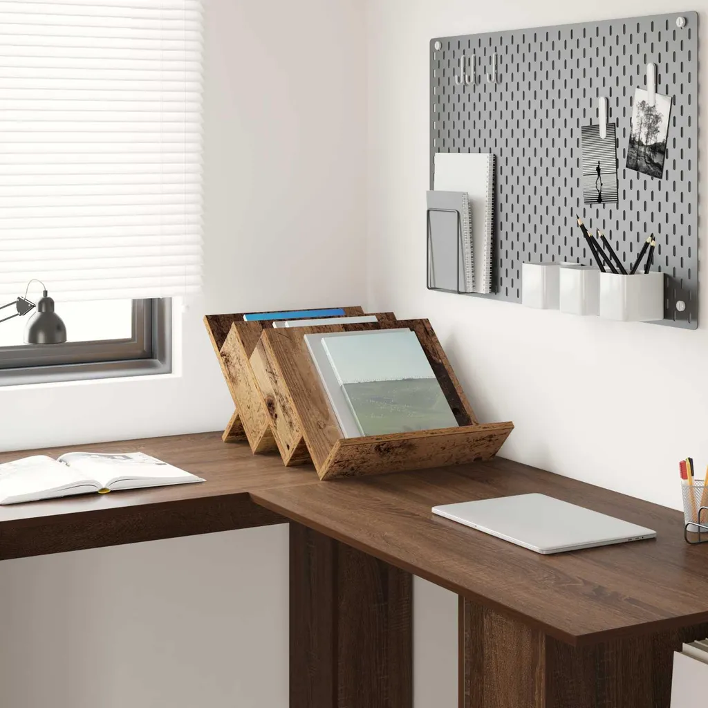 vidaXL Portariviste con scaffale in legno di recupero 53 x 40 x 28,5 cm Materiale a base di legno - 4