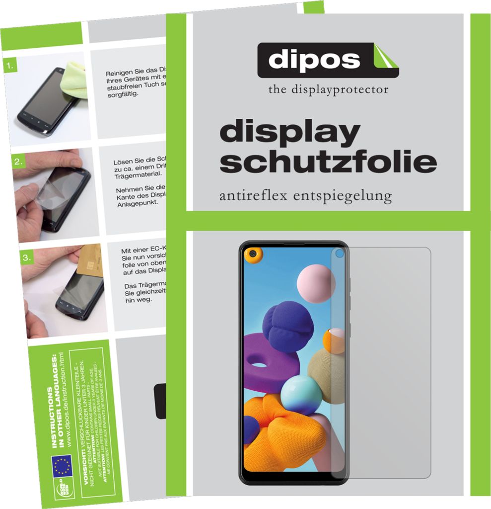 5x Schutzfolie für Samsung Galaxy A21 Display Folie matt Displayschutzfolie