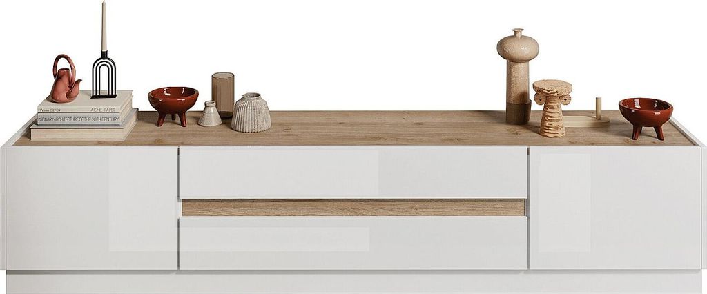 CALICOSY - Meuble TV 2 portes et 2 tiroirs Utopia - L205 cm Image du produit 