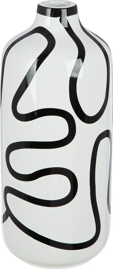 Vase blanc stable et élégant en céramique pour déco moderne 30cm