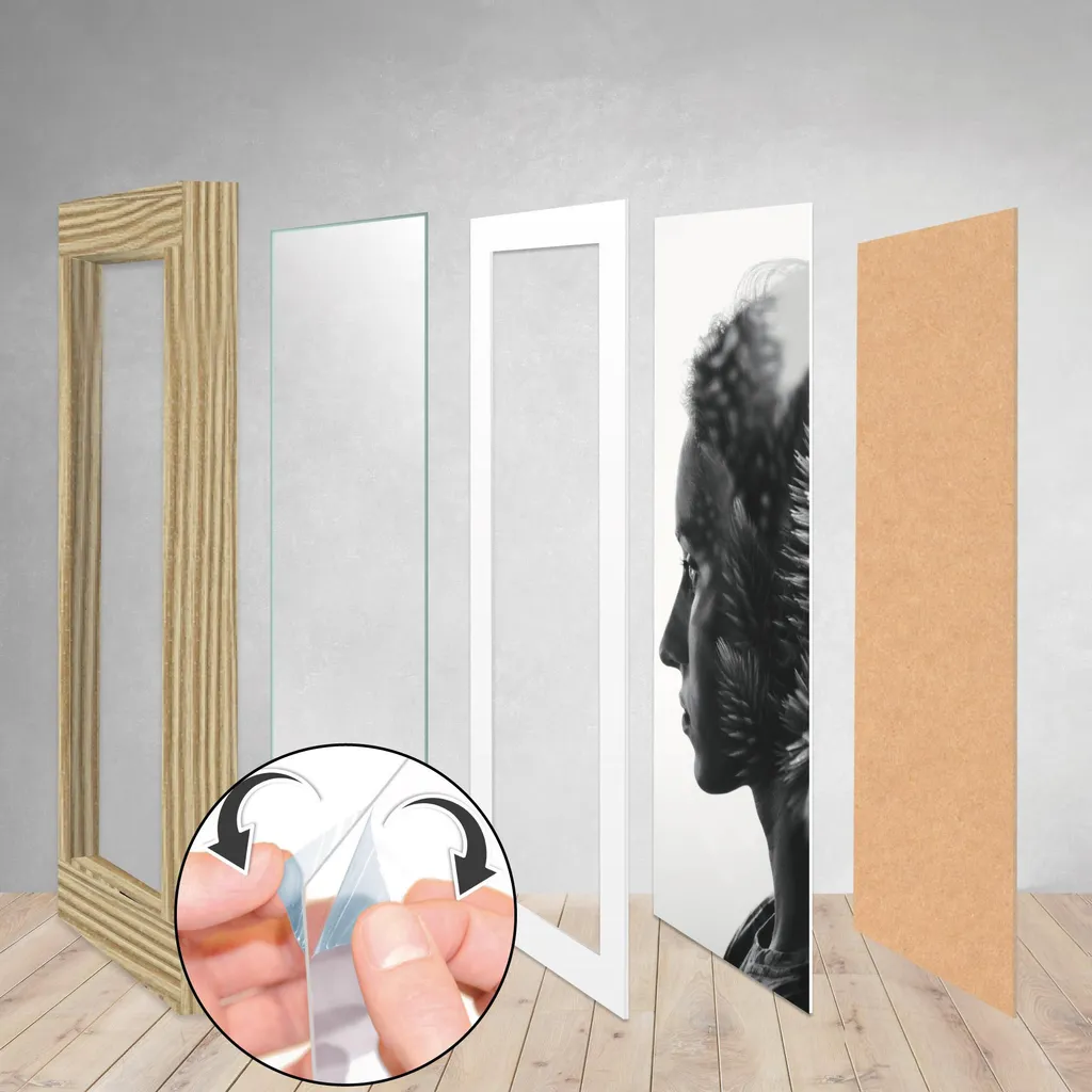 Solution Déco Murale : Pack 30 Cadres Photo Assortis Chêne Multi-tailles - 5