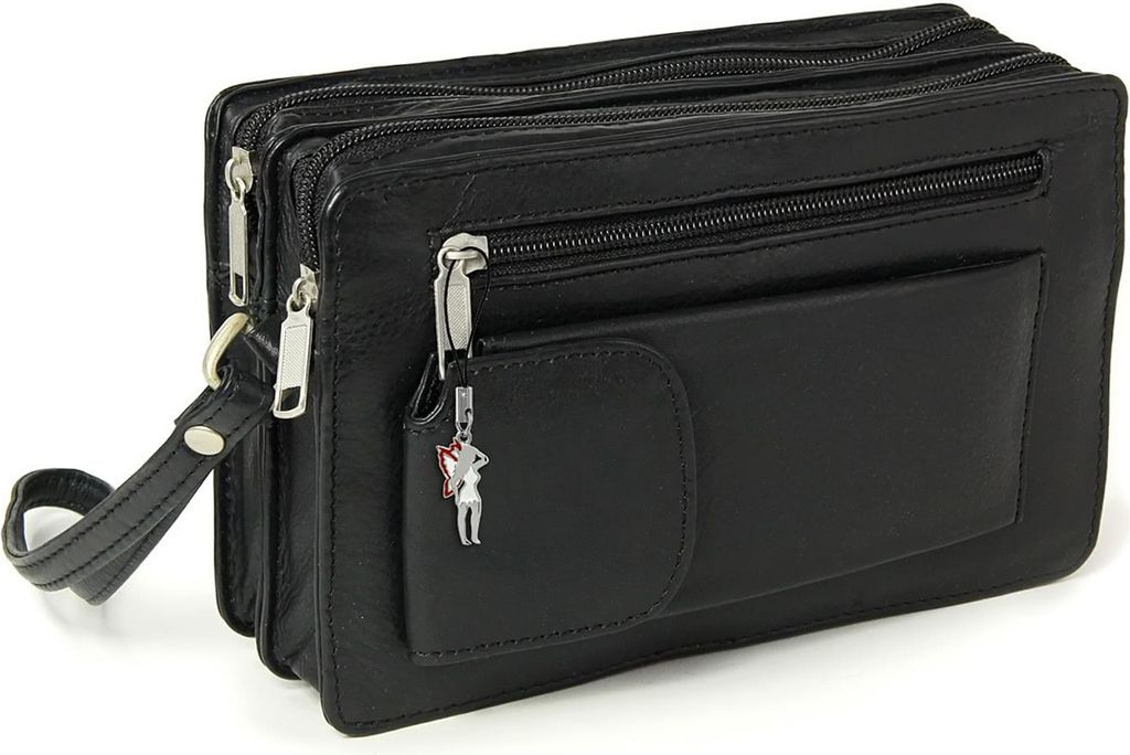 DrachenLeder Leder Herren Handgelenktasche schwarz 21x7x13 OTJ500S