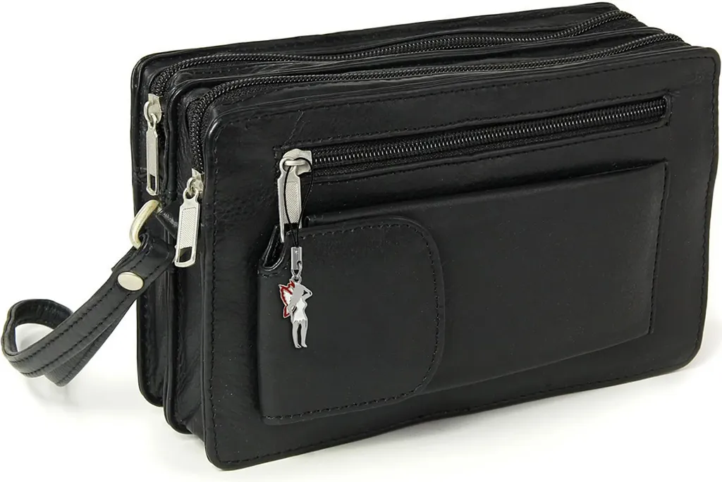 DrachenLeder Sac à main en cuir noir pour homme 21x7x13 cm OTJ500S