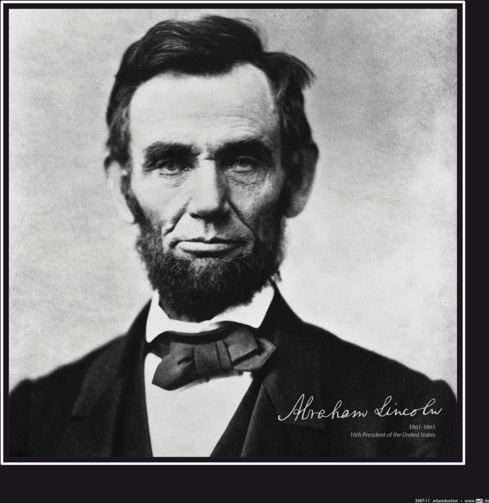 Abraham Lincoln Kunstdruck Bild - 16. Präsident Der Vereinigten Staaten, 1861 - 1865 (40 x 40 cm)