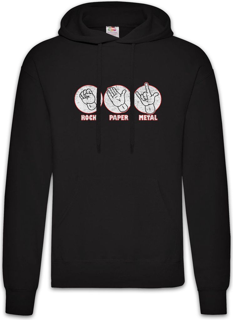Urban Backwoods Rock Paper Metal, Herren Hoodie, Farbe: Schwarz, Größe: L
