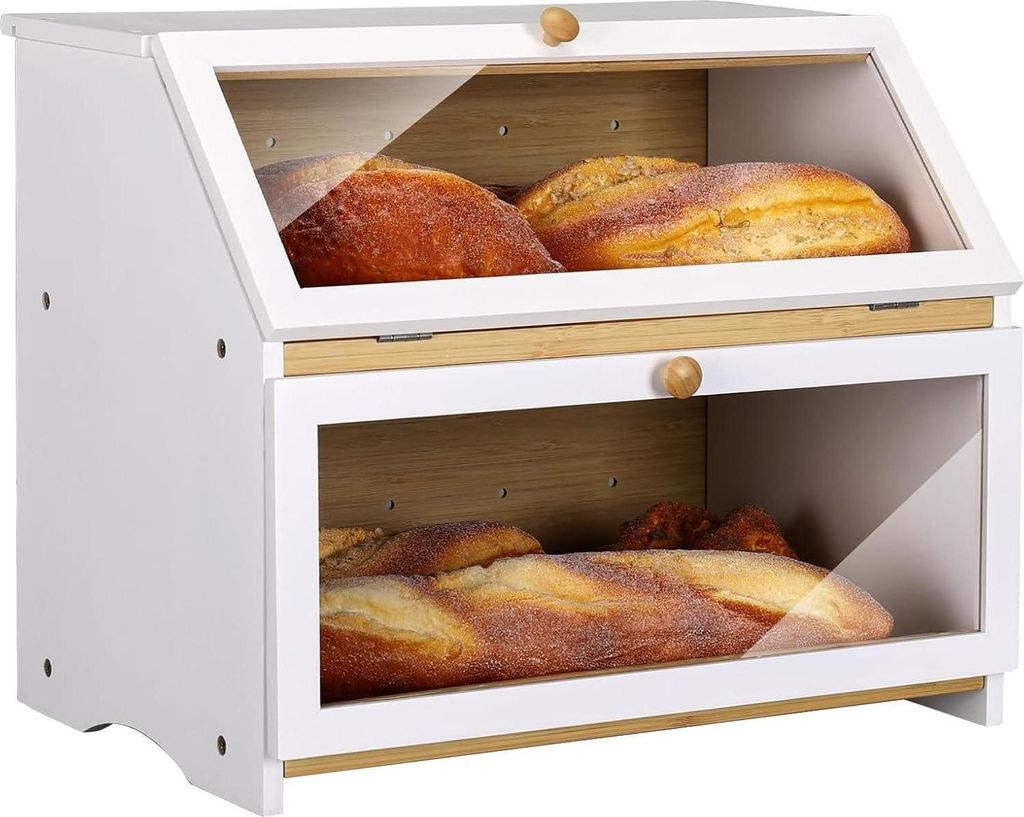 Bambus Brotkasten 2 Etagen lebensmittelecht Produktbild 