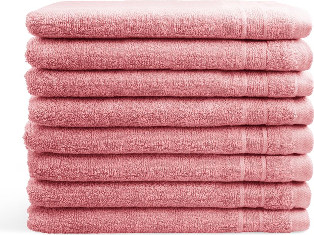 DoubleLife Waschlappen Set - 16 X 21 cm 8-teilig - 550 g/m² 100% Baumwolle, davon 50% Recycelte - GRS - Rosa