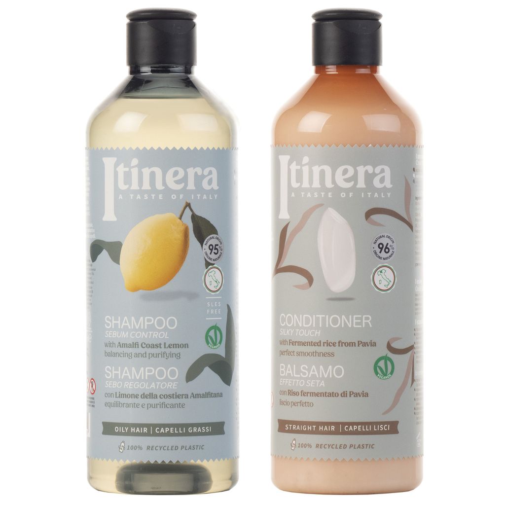 ITINERA Kosmetikset: Haarspülung + Shampoo für fettiges Haar 2x370ml