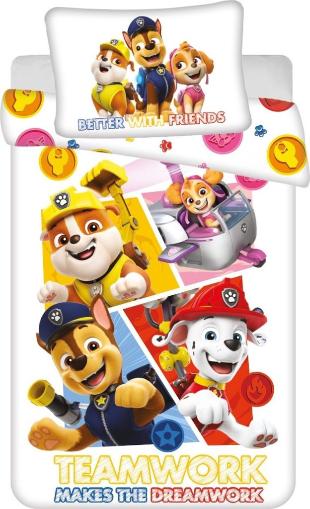 JERRY FABRICS Kinderbettwäsche Paw Patrol PP498 baby Baumwolle, 100/135, 40/60 cm