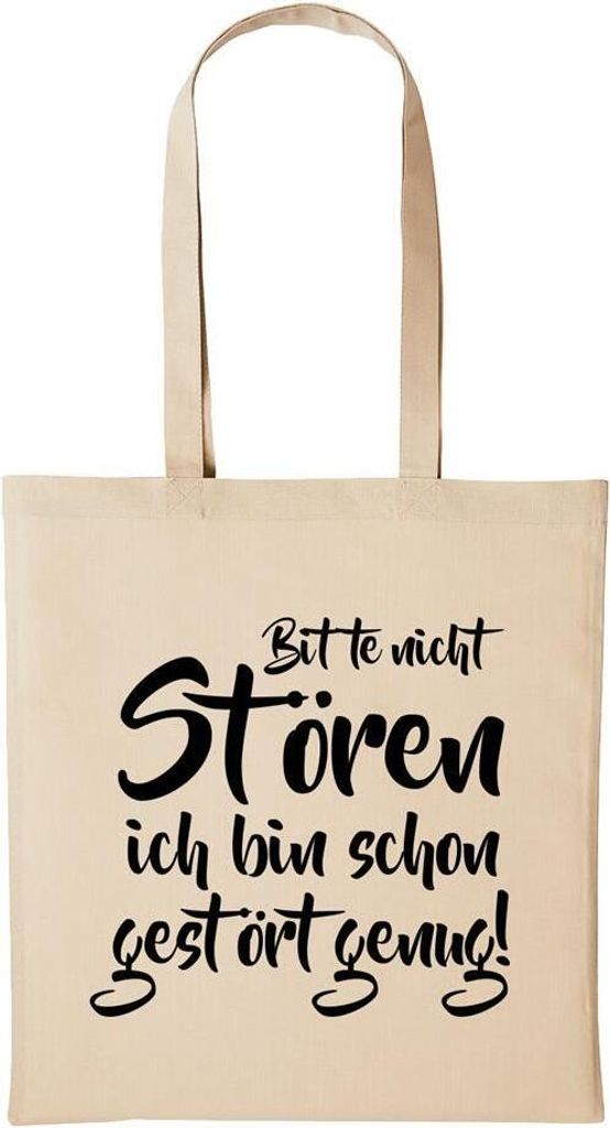 Huuraa Baumwollbeutel Nicht stören gestört genug Geschenk Einkaufstasche Natural 10 Liter Baumwolle Nicht stören gestört genug Accessoire