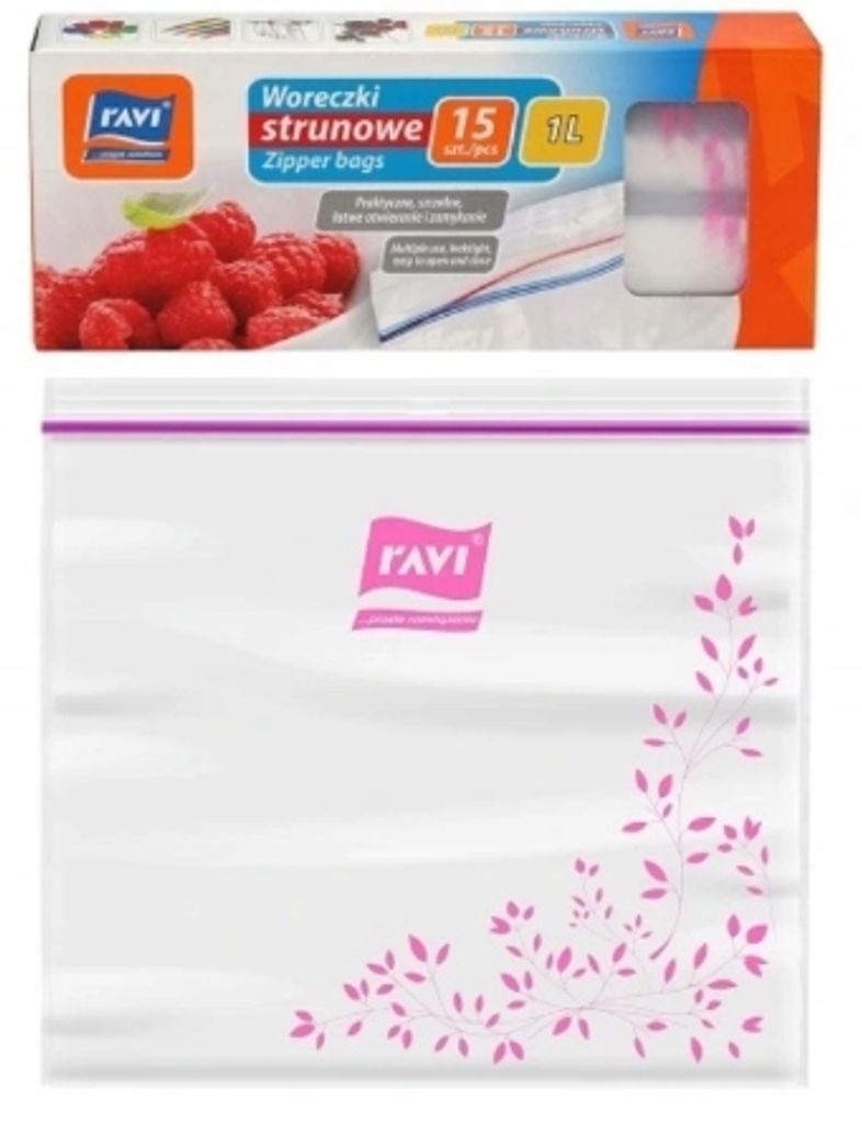 Ravi 1 L sacchetti ziplock 15 pezzi Immagine del prodotto 