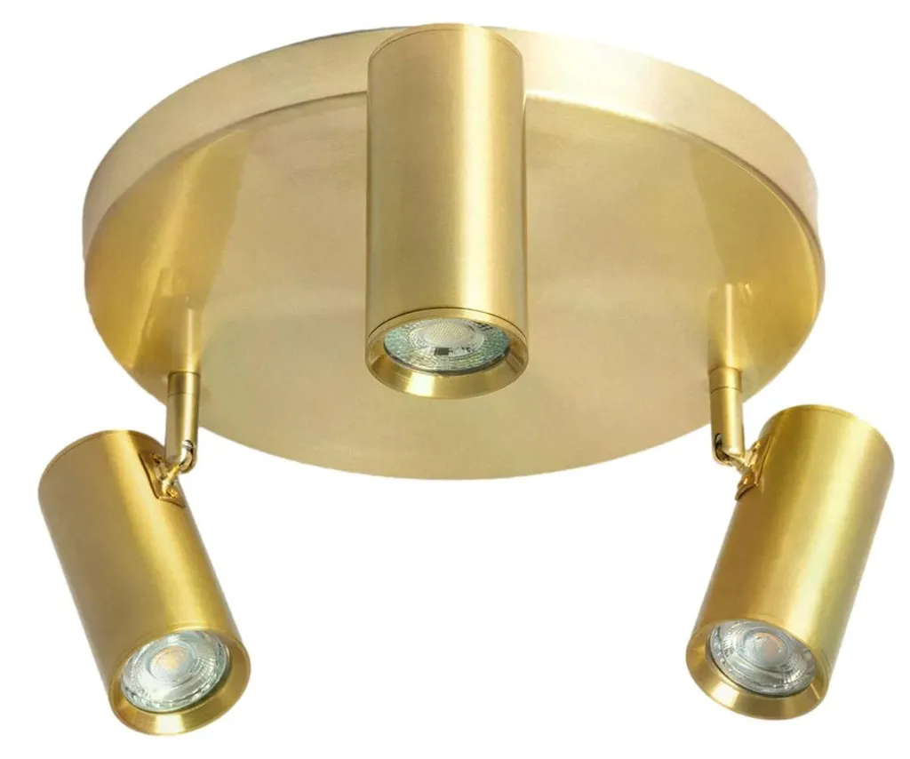 Spot de plafond design doré Christiano 3 lumières Abruzzo pour salon