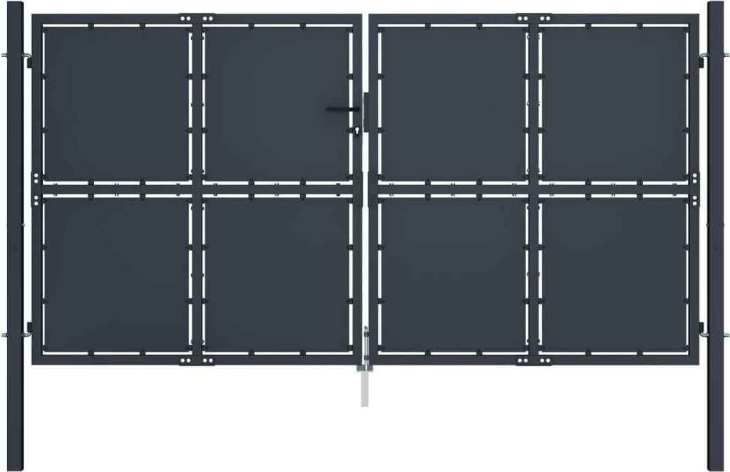 vidaXL Brama ogrodowa stalowa 300 x 150 cm antracytowa Zdjęcie produktu 