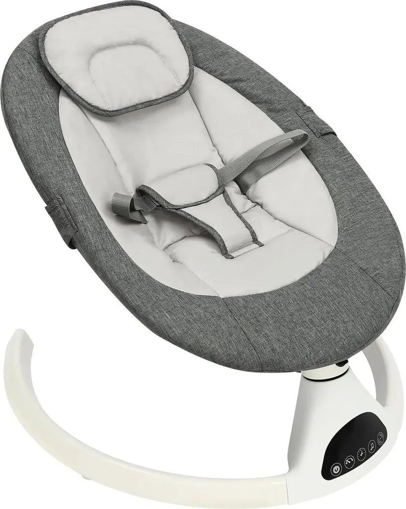 Balancelle Bébé 0-1 An Grise avec Musique Bluetooth et Balancement Auto