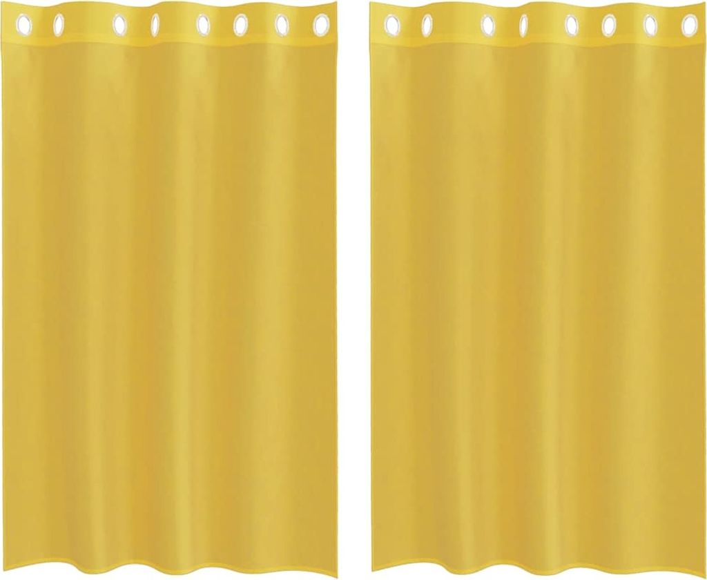 Voile Vorhänge mit Ösen 2 Stk. Gelb