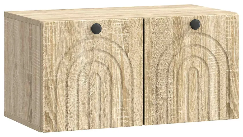Meuble TV pour Petit Salon - Support Mural Chêne Sonoma 59,5x31x30cm