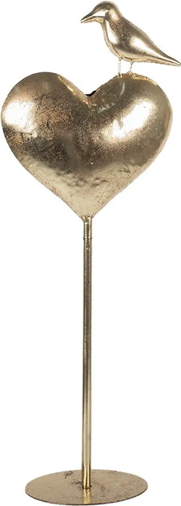 Statue Décorative Cœur en Métal Or 68 cm Objet d'Art pour Salon Chic