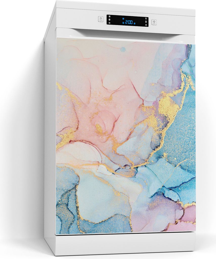 DEQORI Magnetmatte Spülmaschine beschreibbar 60x80 cm 'Goldene Strömung' Magnetfolie