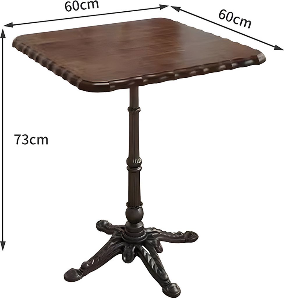 360Home Massivholz-Esstisch Cafe Tisch und Stuhl Set Restaurant Braun schwarz D Tisch Bistrotisch