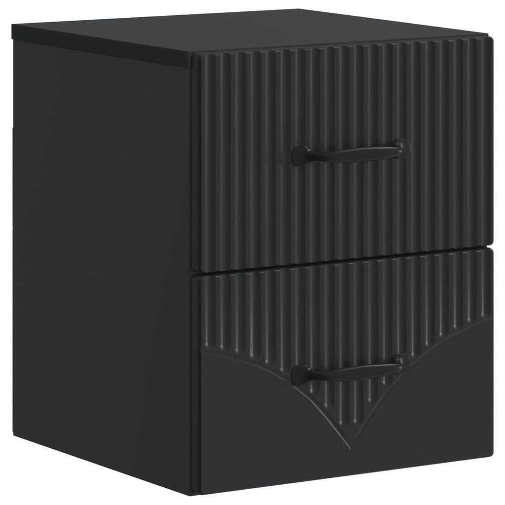 vidaXL Wandmontierter Nachttisch Schwarz 34,5 x 33 x 40 cm