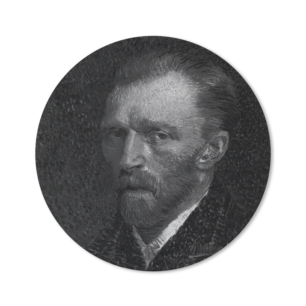 MuchoWow Mauspad Mousepad Selbstbildnis von Vincent van Gogh - Schwarz - Weiß 20x20 cm - Mousepads - Maus Mat - Pad - Mausunterlage - Schreibtis...