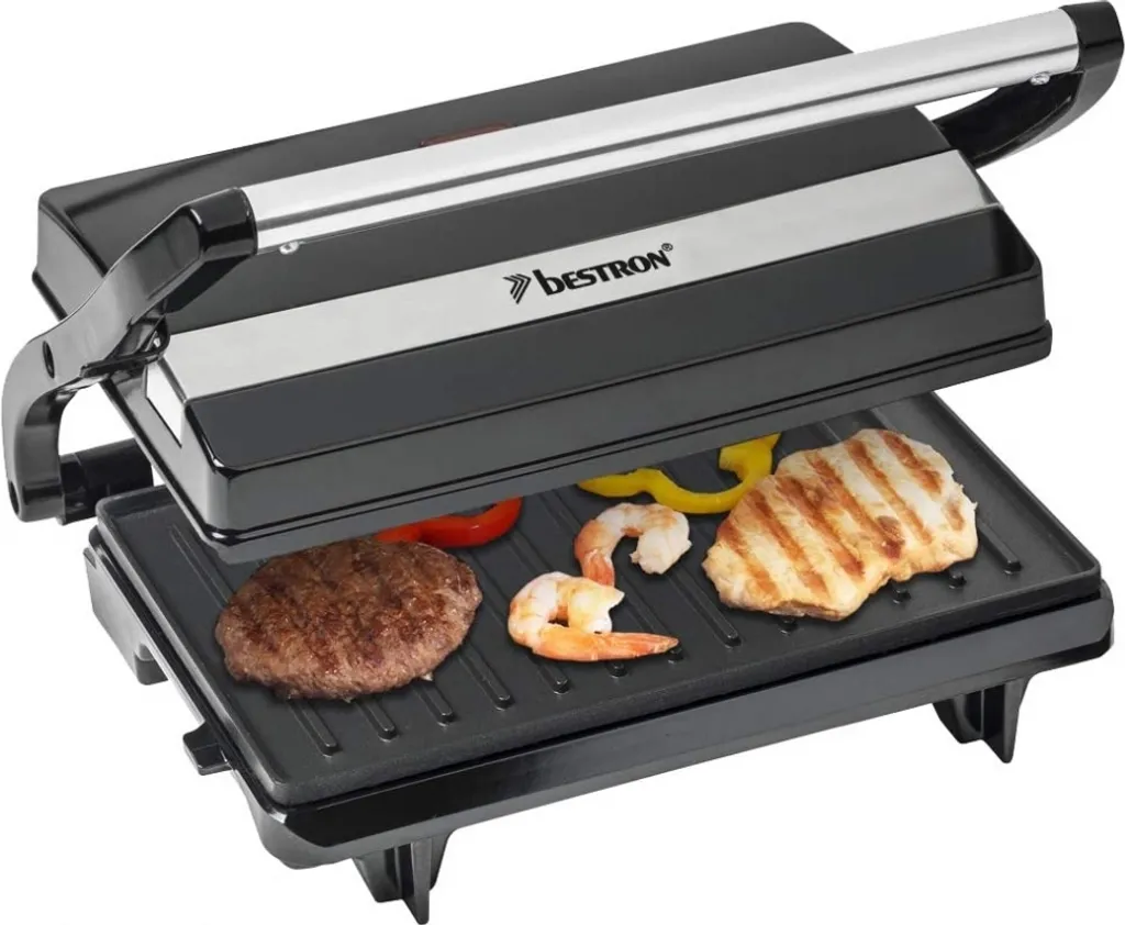 Cuisinez Sans Matière Grasse avec le Gril de Contact Bestron Noir 700W