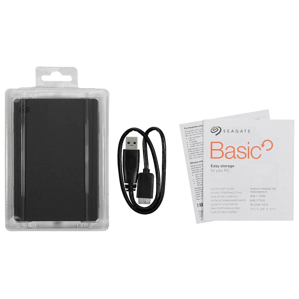 Seagate Basic 1 TB Disque Dur Externe 2,5 Pouces USB 3.0 Ultra Rapide - 5