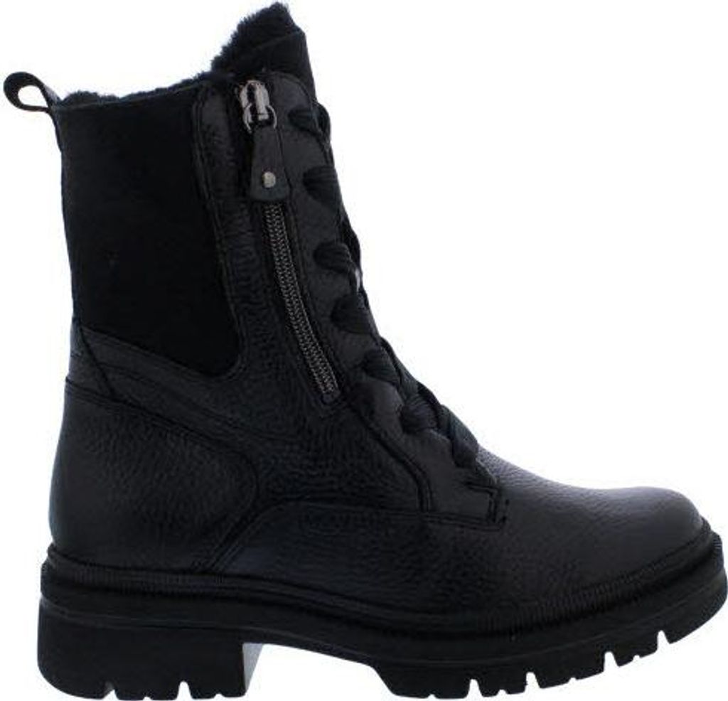Waldläufer H-Amara Bootie 930901-200-001 aus Hirschleder Doubleface mit echtem Lammfell in Schwarz Weite H 42