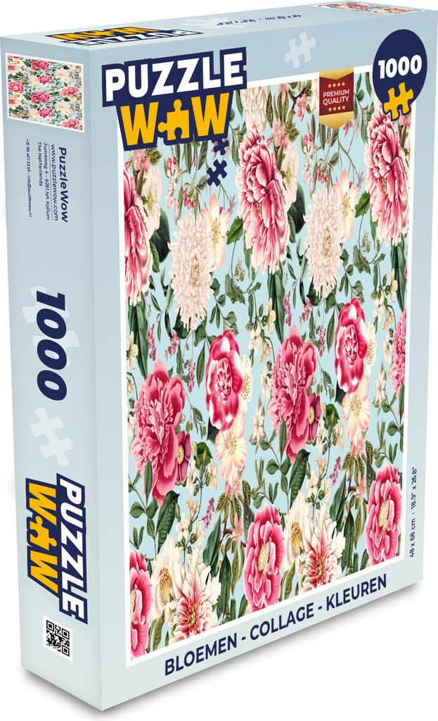 MuchoWow Puzzle 1000 Teile Blumen - Collage - Farben - Spielzeug - Alt und Jung - Spiele - Puzzeln
