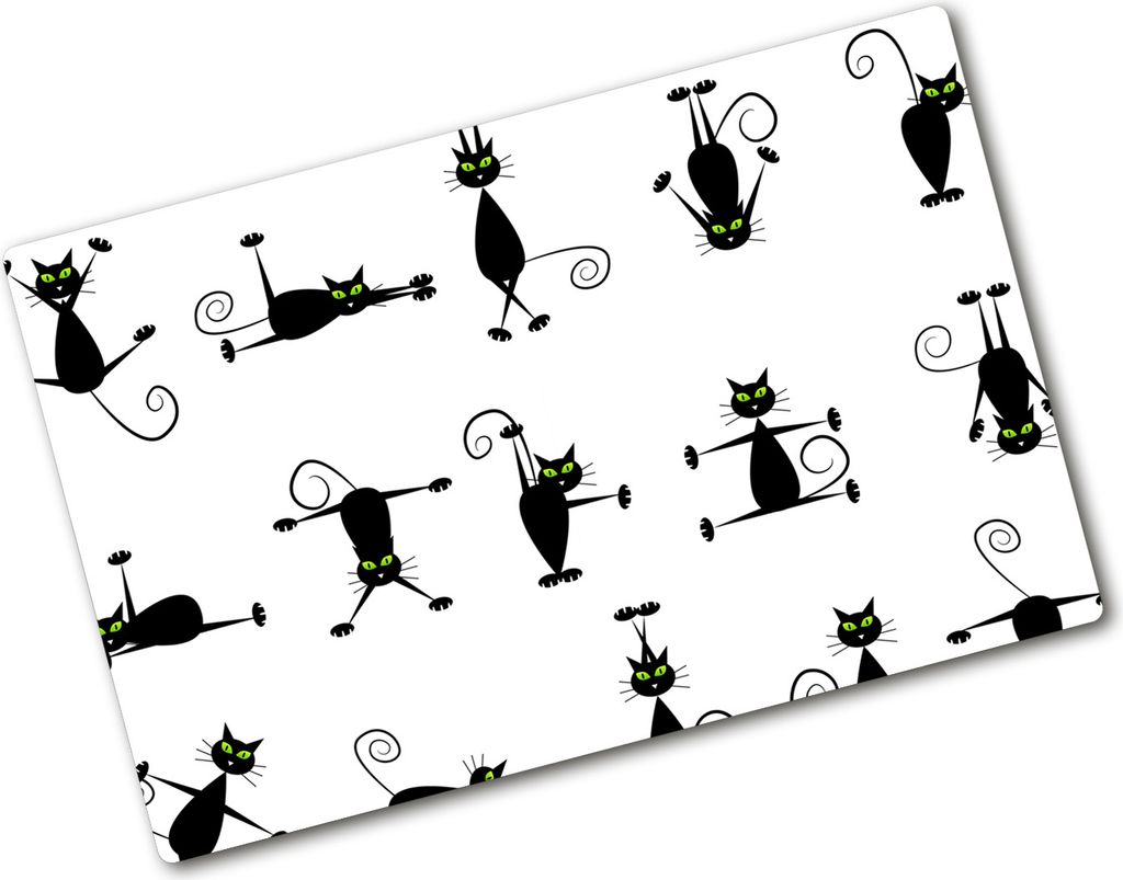 Tulup Glas Herdabdeckplatte - 80x52 cm - Glaskeramikkochfeld-Abdeckung Spritzschutz Glasabdeckplatte - Einteilig - Tiere - Katzen-Illustration - Sc...