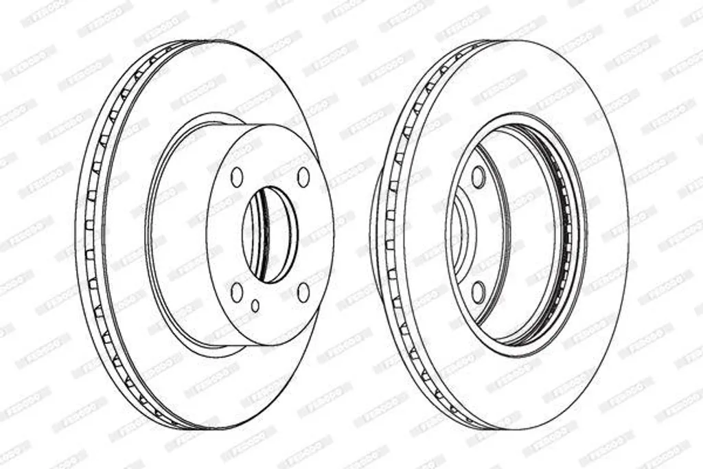 Disque de frein avant ventilé DDF1740C FERODO pour Ford Fiesta V