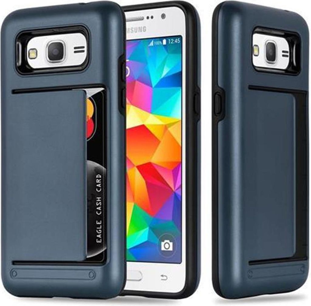 Cadorabo Schutzhülle für Samsung Galaxy GRAND PRIME Hülle in Blau Outdoor Hybrid Hard Case Cover Handyhülle Etui Heavy