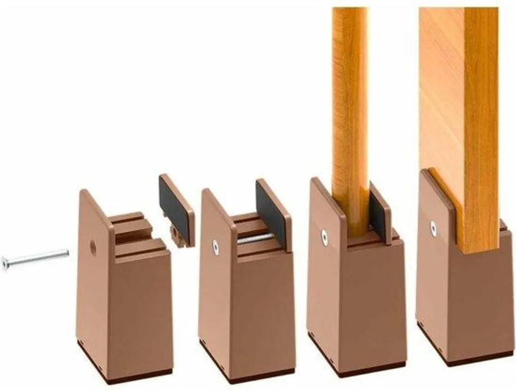 Pieds de meuble 10 cm amovibles avec fixation par pince pour bureau