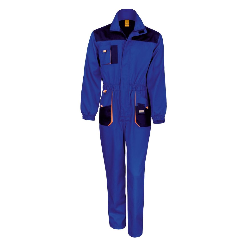 Result Unisex Work-Guard Lite Work Overall (atmungsaktiv und winddicht) RW3715 (4XL) (Royal/Marineblau/Orange)