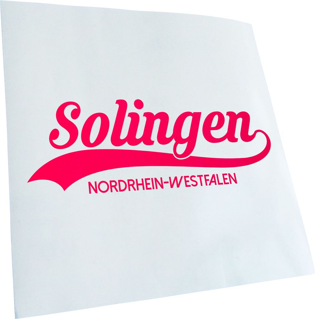 Kiwistar - Autoaufkleber - Solingen Nordrhein-Westfalen - Neonpink - 30x11cm - Aufkleber für Auto, Laptop, Fahrrad, LKW, Motorrad mehrfarbig JDM D...