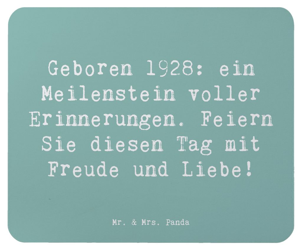 Mr. & Mrs. Panda Mouse Pad Spruch 1928 Geburtstag - Meeresbrise - Geschenk, pc mousepad, Geburtstagsgeschenk, Geburtsjahr, Jahrgang, historisch, Ha...