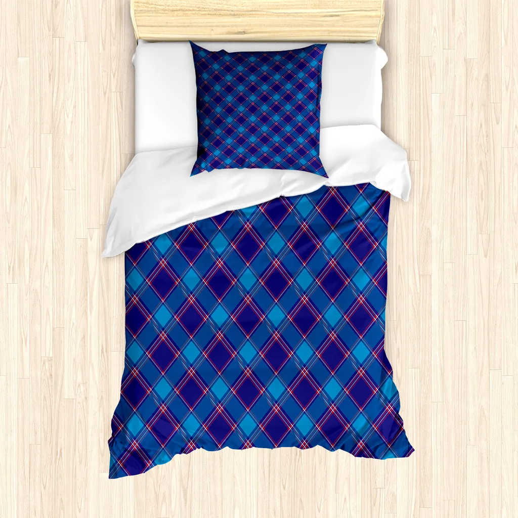 Set Letto ABAKUHAUS Marine-Plaid 135x200: Blu Indaco e Protezione