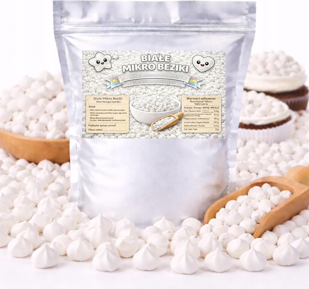 Micro meringues blanches - Mini meringues pour gâteaux, Image du produit 