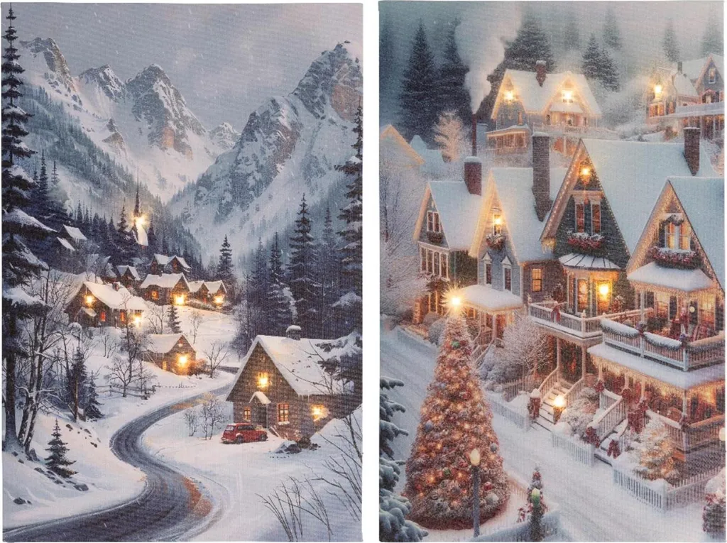 Lumineo Écran de Noël LED 1,5 x 38 x 58 cm - Décoration Lumineuse Fêtes