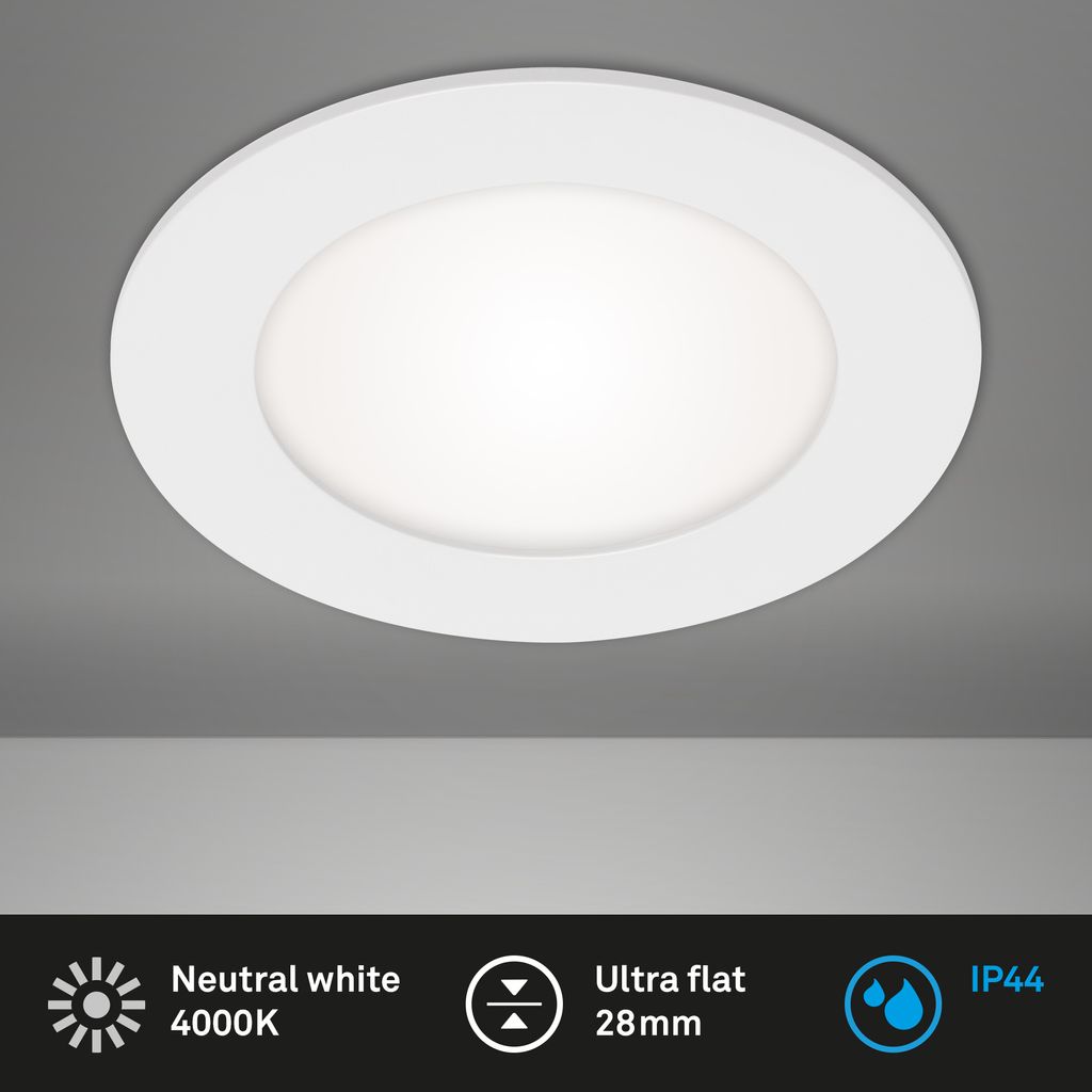 LED Einbauleuchte IP44 6W 600 lm 4000 K weiß Ø 12/10,8 cm Produktbild 