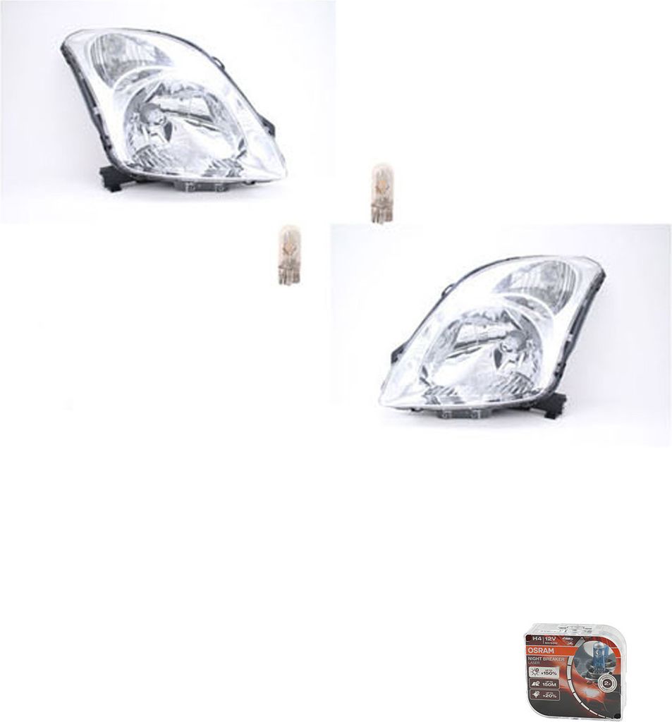 Johns, Scheinwerfer + Osram Night Breaker Laser passend für Suzuki Swift SG 02/05- L R 3532062J11 3532062J10 3532062J10000 3532062J11000 3512062J1...