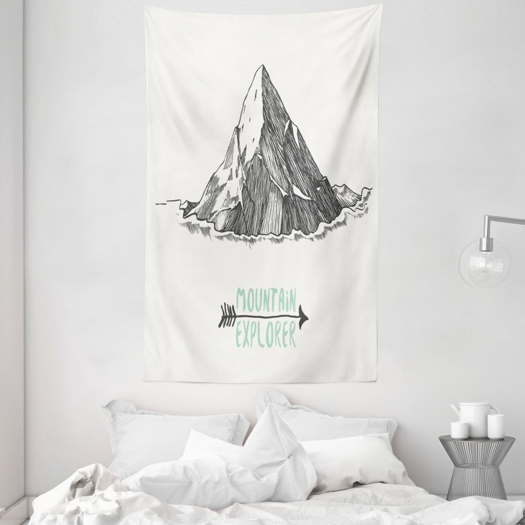 ABAKUHAUS Erkunden Wandteppich und Tagesdecke, Sketch Gebirge Pfeil aus Weiches Mikrofaser Stoff Waschbar ohne Verblassen Digitaldruck, 140 x 230 c...