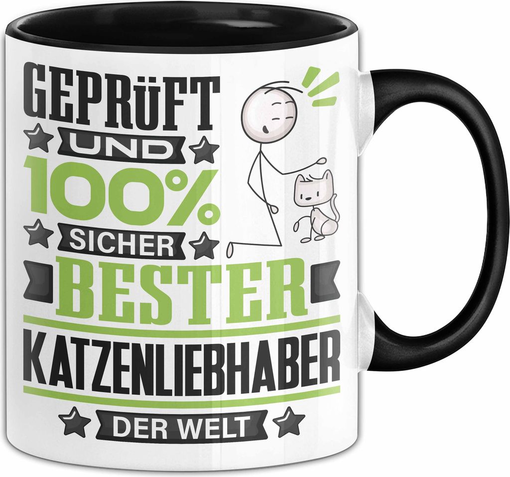 Katzenliebhaber Geschenk Lustiger Spruch für Katzenliebhaber Geschenkidee Bester Katzenliebhaber Der Welt (Schwarz)