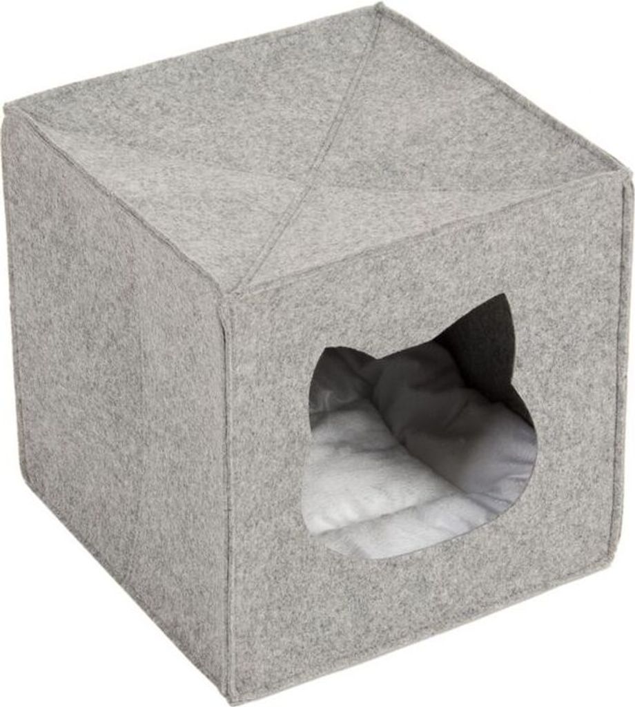 Cat cave felt for shelves (33 x 33 x 33 cm) - Cat Basket with Cuddly Cushion - Foldable Cat Bed - Cave for Cats - Pet Bed