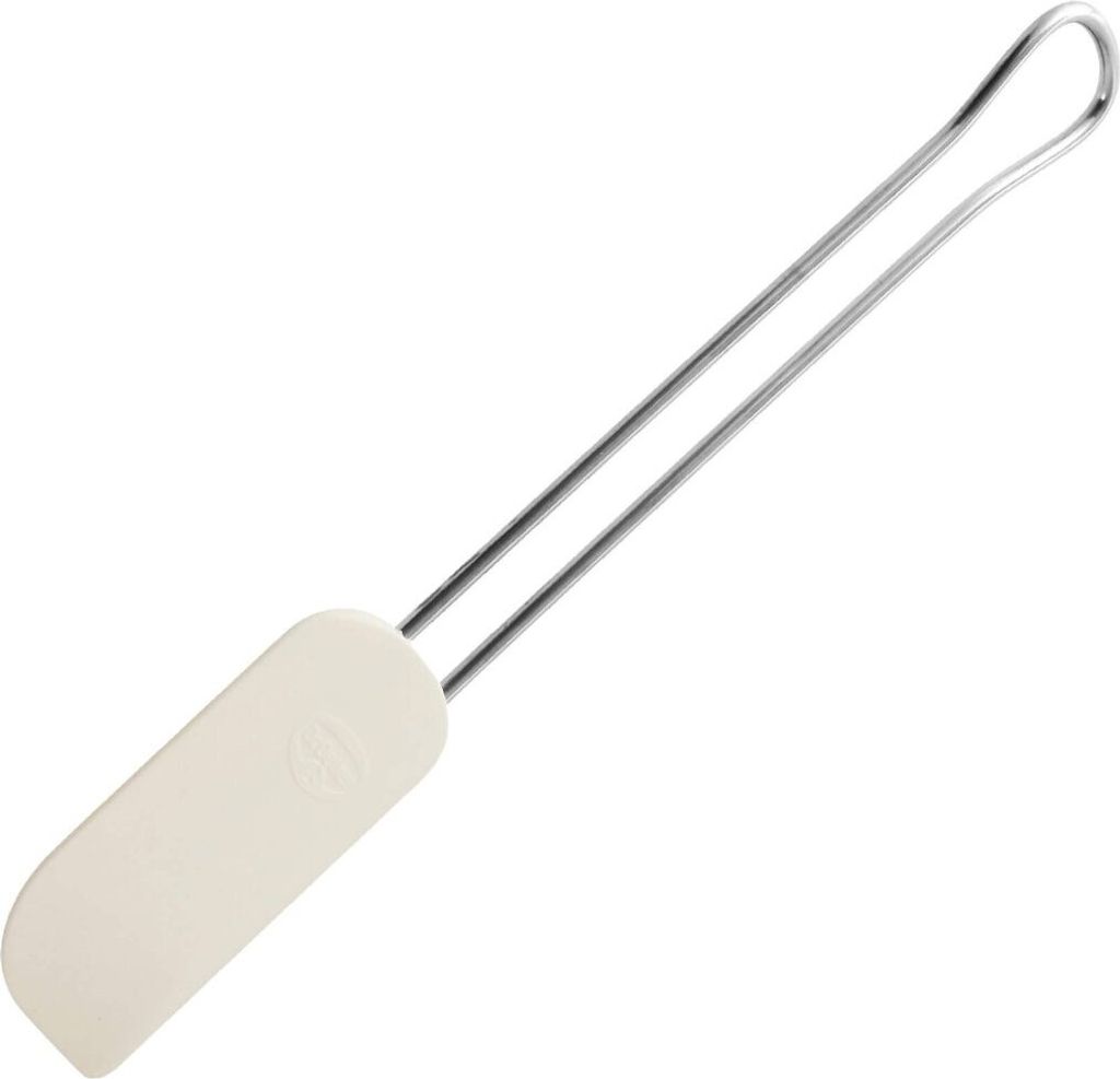 Dr. Oetker Teigschaber 26cm, Küchenschaber aus Edelstahl mit Funktionsteil aus Silikon, zum Verstreichen und Ausschaben, (Farbe: weiß/silber)
