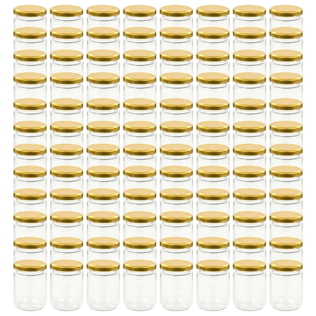 Stock 96 Pezzi Vasetti Marmellata 230ml Vetro e Oro | Prezzo Ingrosso