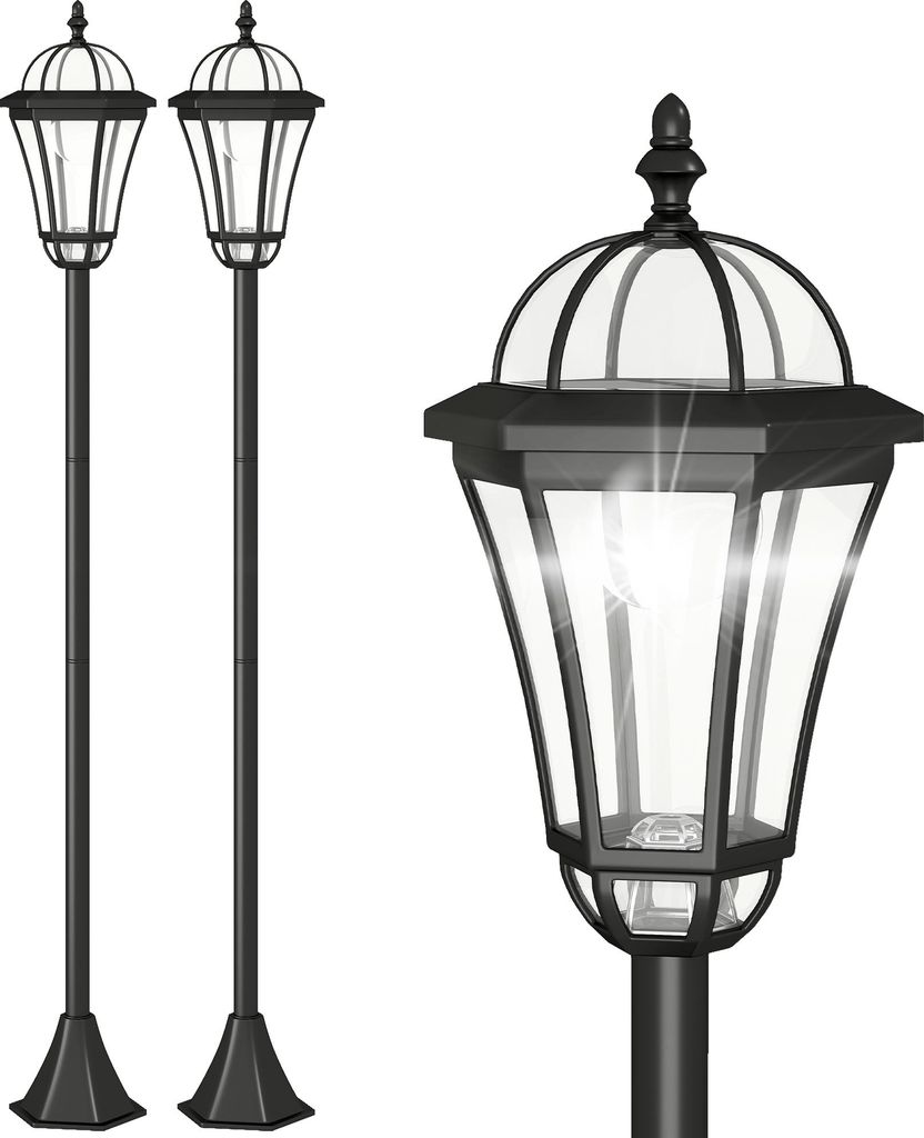 Outsunny 2 lampadaires sur pied solaires extérieur, Image du produit 