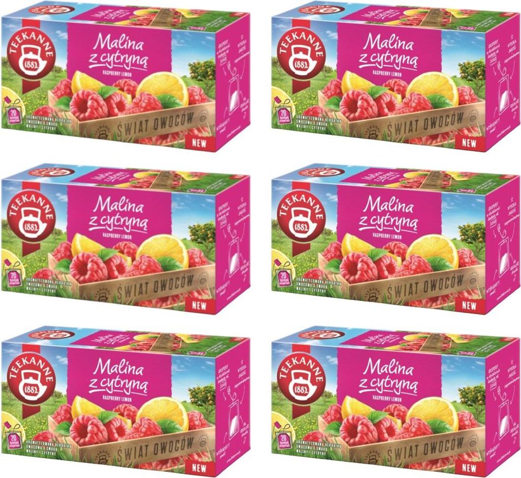 Teekanne Himbeere Zitrone Tee 6x 20 Teebeutel - Früchtetee Produktbild 