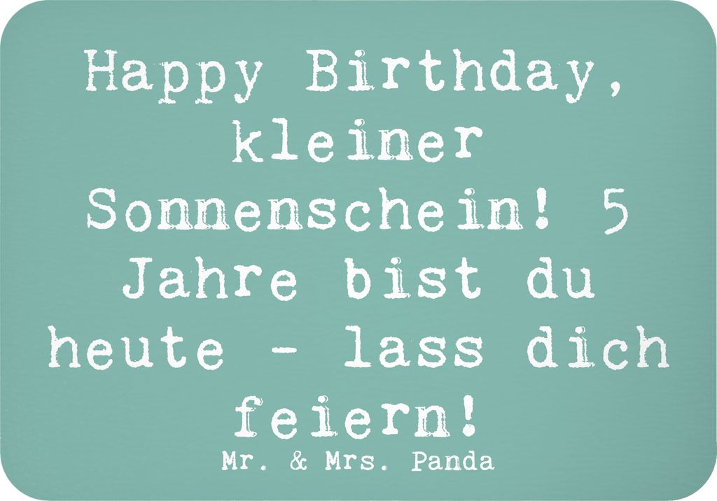 Mr. & Mrs. Panda magnet Spruch 5. Geburtstag Sonnenschein - Meeresbrise - Geschenk, Kindergeburtstag, Glückwunsch, herzlicher, zettelhalter, mdf, ...